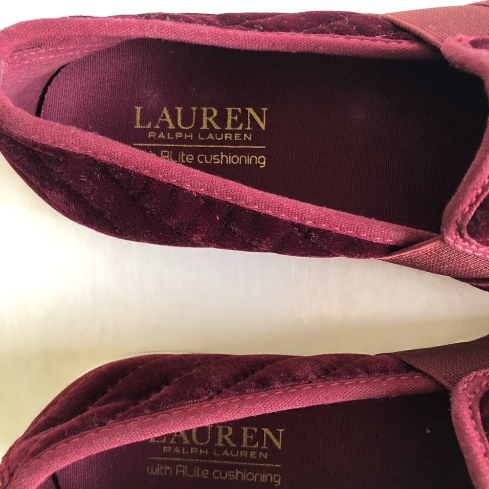 LAUREN by Ralph Lauren Jinny Maroon Sneakers 7.5 - Picture 3 of 7